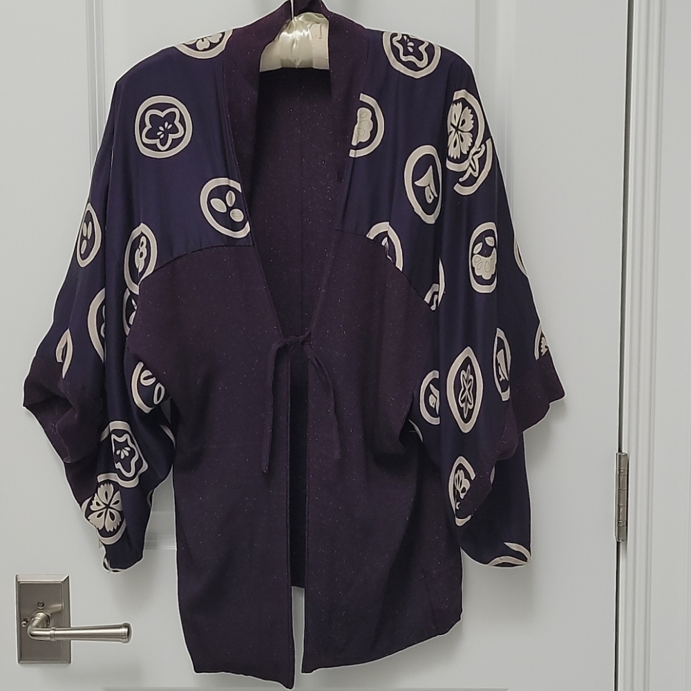 Vintage Cropped Kimono silk handmade
